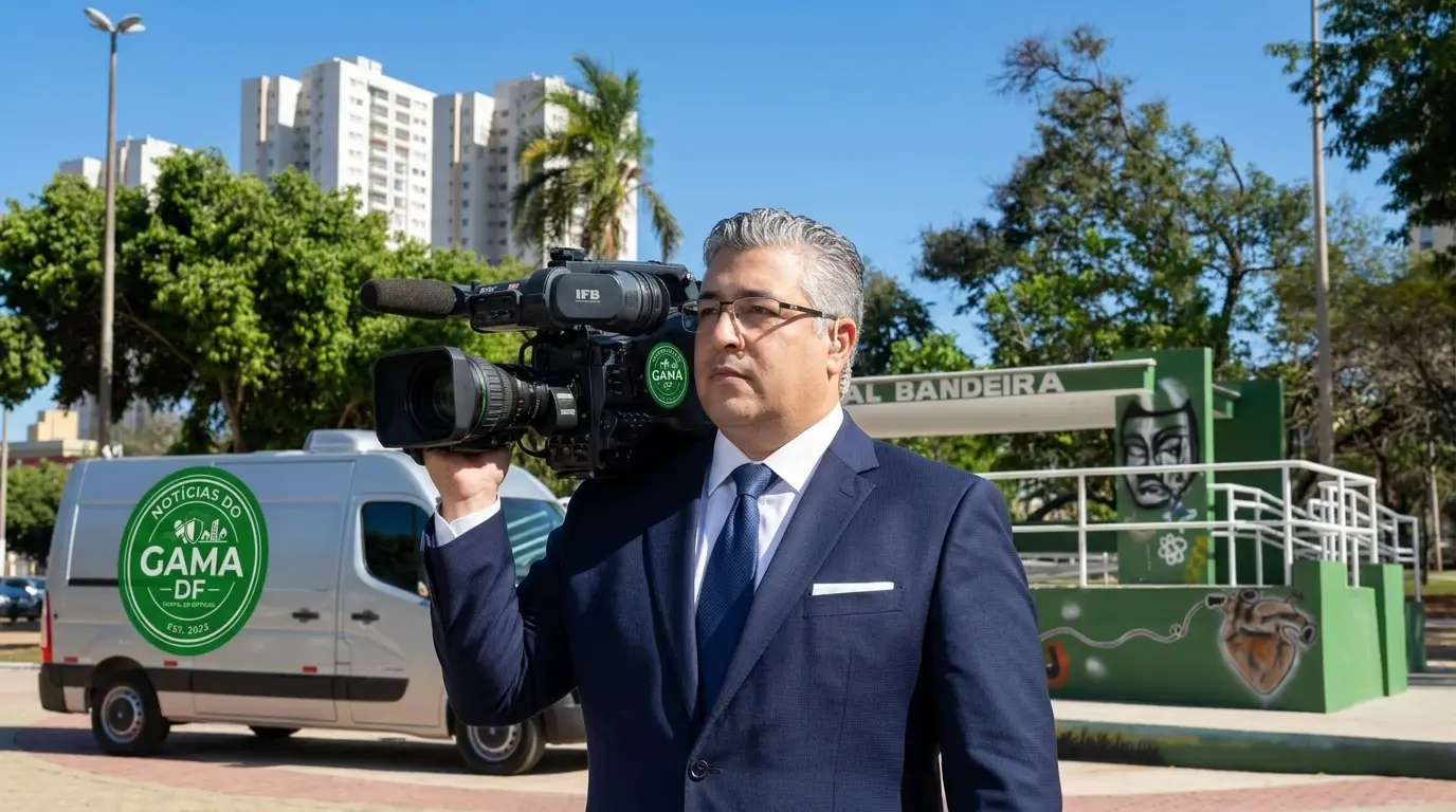 Profissionais de saúde atendendo moradores do Gama na carreta