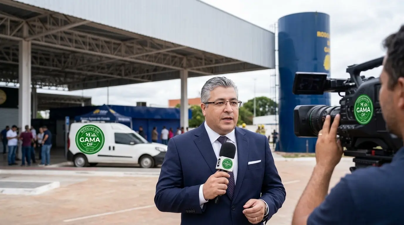 Ônibus do Gama em parada, ilustrando longos intervalos em Taguatinga